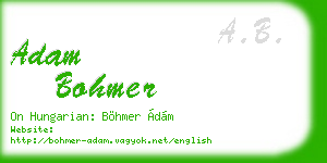 adam bohmer business card